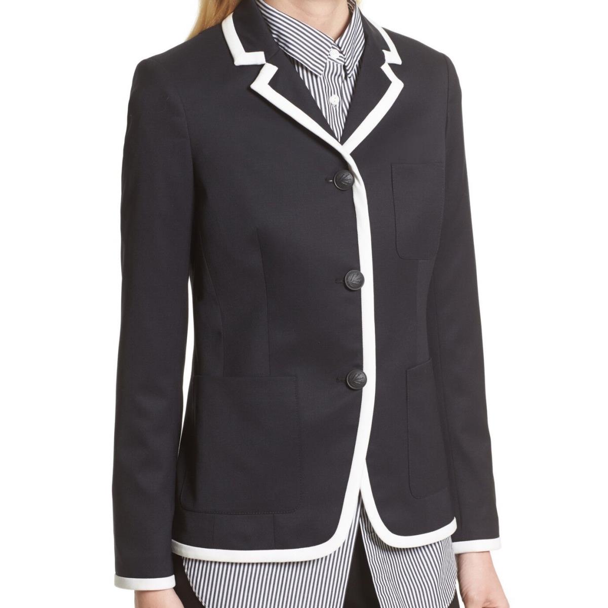 Rag Bone Women`s Redgrave Piped Blazer W274429NRND Black Sizes