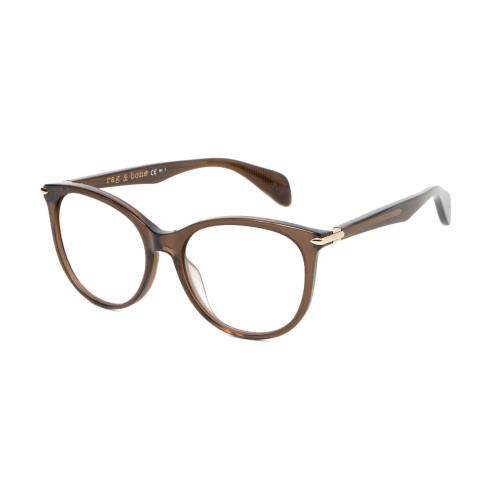 Rag Bone 1020 Designer Reading Glasses Dark Brown Crystal Gold Cat Eye 54mm