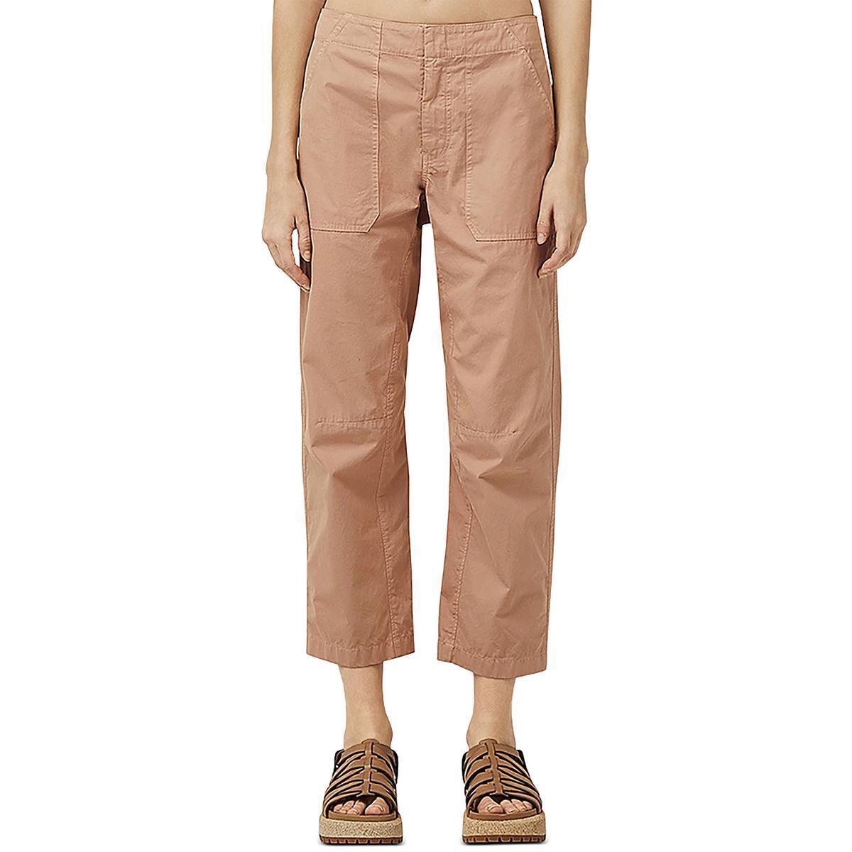 Rag Bone Womens High Rise Cropped Workwear Straight Leg Pants Bhfo 4170 - Pink