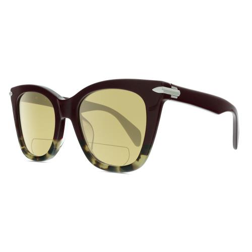 Rag Bone 1029 Cat Eye Polarized Bifocal Sunglass Red Havana Tortoise Silver 52mm Yellow