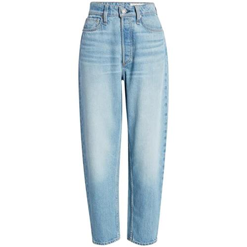 Rag Bone Women Denim Jeans Alissa High Waist Barrel Leg Cropped Tulip Blue