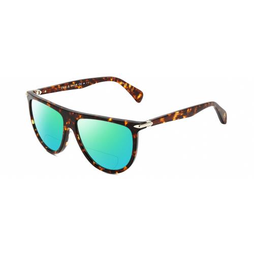 Rag Bone RNB1056/S Unisex Polarized Bifocal Sunglass Tortoise Havana Brown 57 mm Green Mirror