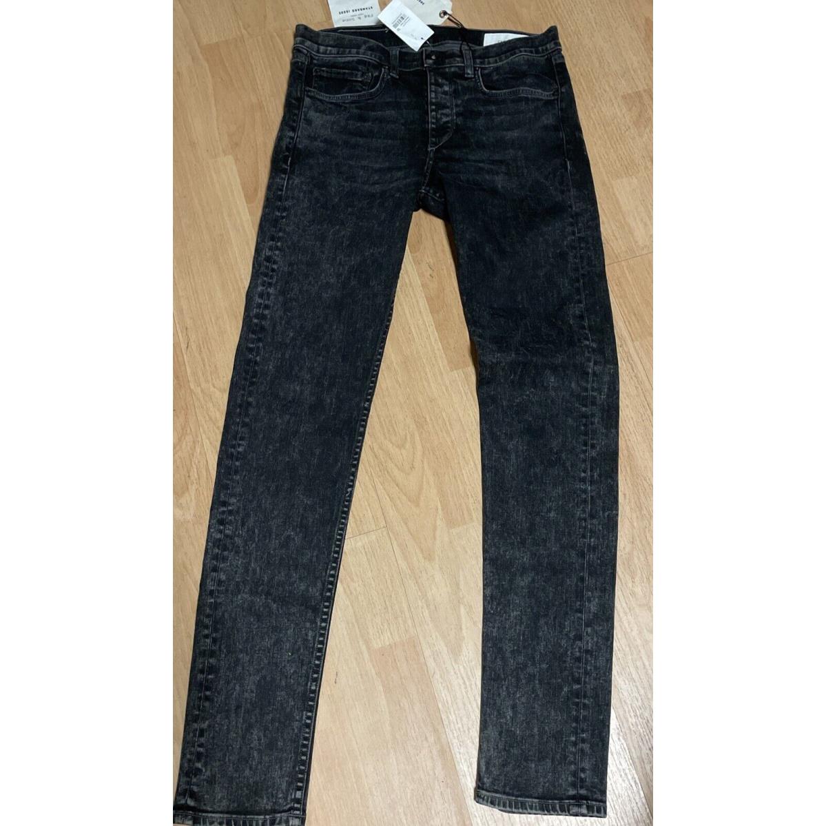 Rag Bone Standard Issue Jeans Skinny Leg Men`s Acid Black