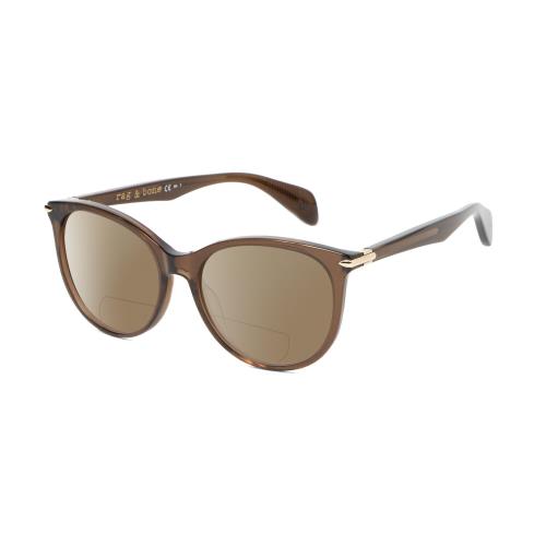 Rag Bone 1020 Cateye Polarized Bifocal Sunglasses Brown Crystal Gold 54mm 41 Opt Brown