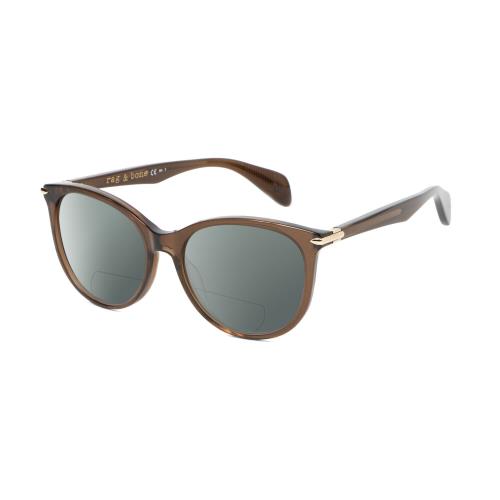 Rag Bone 1020 Cateye Polarized Bifocal Sunglasses Brown Crystal Gold 54mm 41 Opt Grey