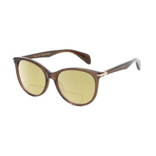 Rag Bone 1020 Cateye Polarized Bifocal Sunglasses Brown Crystal Gold 54mm 41 Opt Yellow