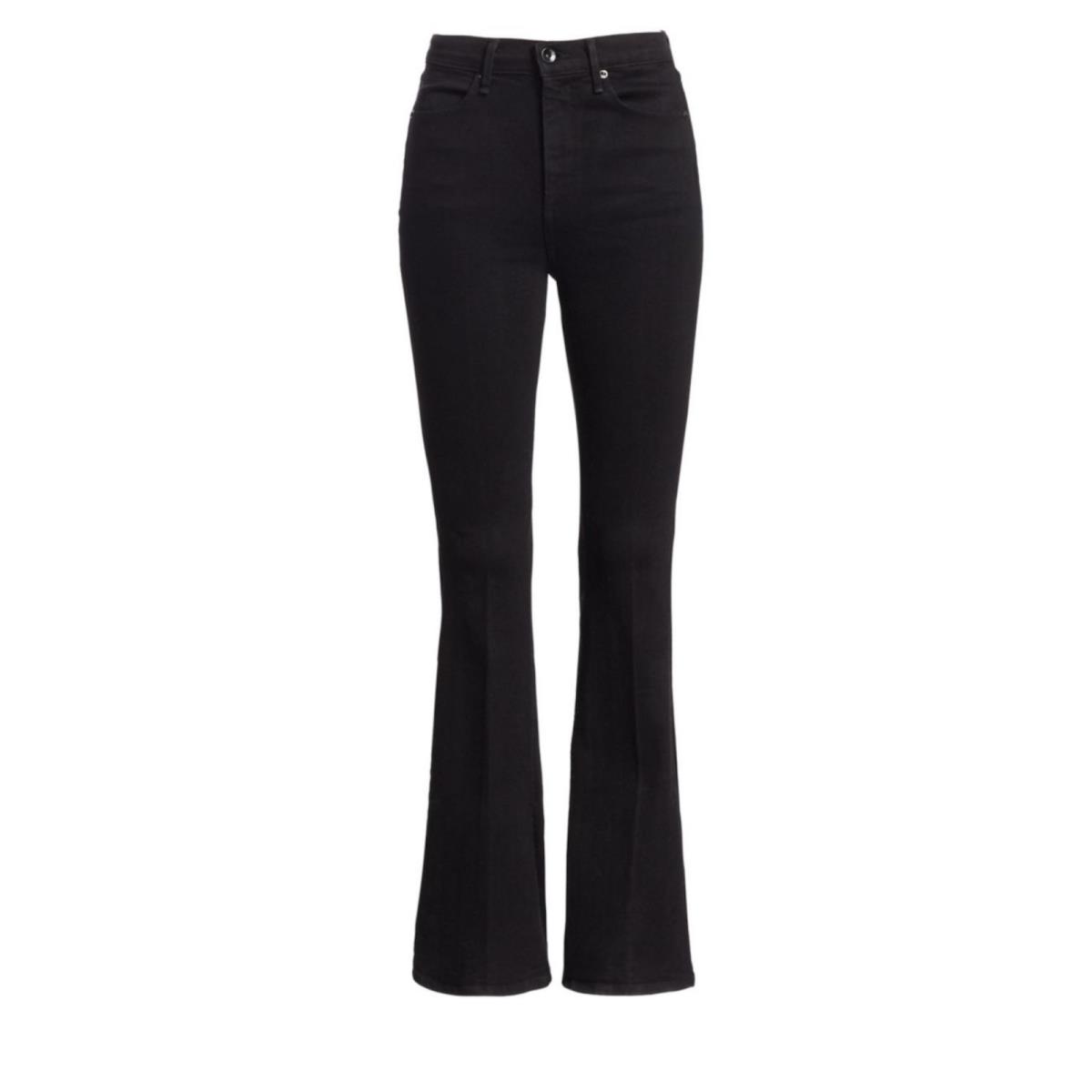 Rag Bone/jean Bella High-rise Slit Hem Bootcut Jeans Black Size 26 or 27