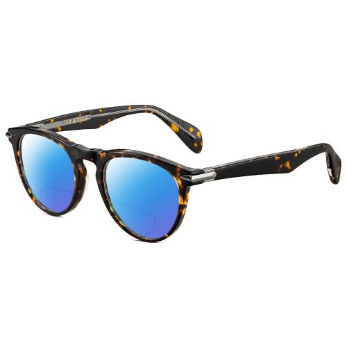 Rag Bone 7003 Unisex Polarized Bifocal Sunglasses Tortoise Havana Gunmetal 51 mm Blue Mirror