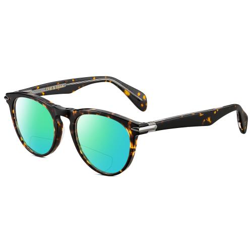 Rag Bone 7003 Unisex Polarized Bifocal Sunglasses Tortoise Havana Gunmetal 51 mm Green Mirror