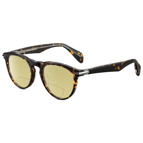 Rag Bone 7003 Unisex Polarized Bifocal Sunglasses Tortoise Havana Gunmetal 51 mm Yellow
