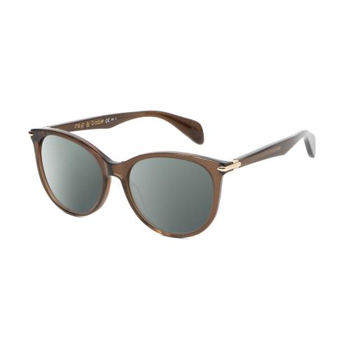 Rag Bone 1020 Cat Eye Polarized Sunglasses in Brown Crystal Gold 54 mm 4 Options Smoke Grey Polar