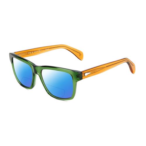 Rag Bone RNB5041/S Unisex Cat Eye Polarized Bifocal Sunglasses Green Orange 54mm