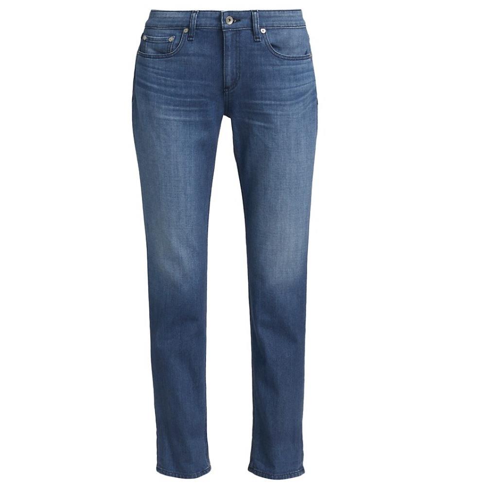 Rag Bone Women Boyfriend Jeans Dre Low-rise Slim Poppy Five-pocket Style Blue