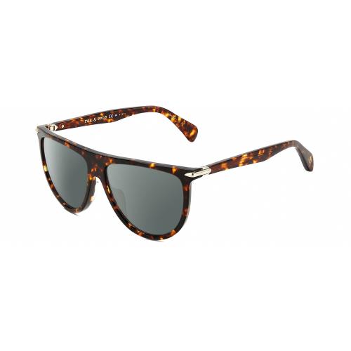 Rag Bone RNB1056/S Unisex Polarized Sunglasses Tortoise Havana Brown 57mm 4 Opt - Frame: Multicolor, Lens: Smoke Grey Polar