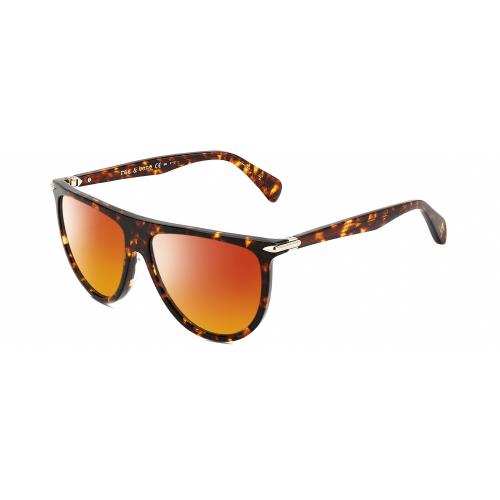 Rag Bone RNB1056/S Unisex Polarized Sunglasses Tortoise Havana Brown 57mm 4 Opt Red Mirror Polar