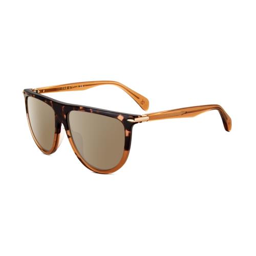 Rag Bone 1056 Unisex Polarized Sunglasses in Havana Tortoise Brown 57mm 4 Option Amber Brown Polar