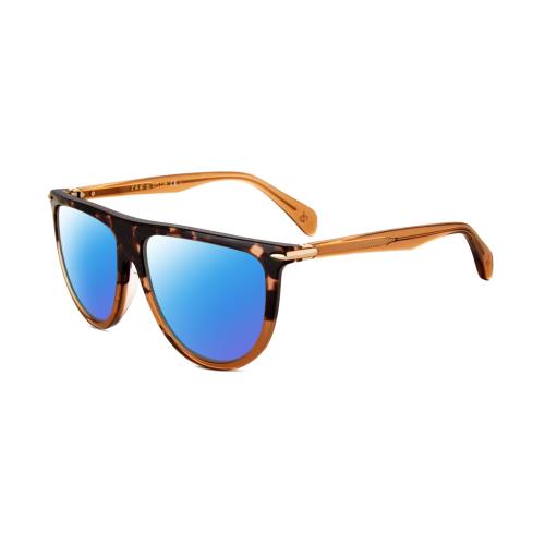 Rag Bone 1056 Unisex Polarized Sunglasses in Havana Tortoise Brown 57mm 4 Option Blue Mirror Polar