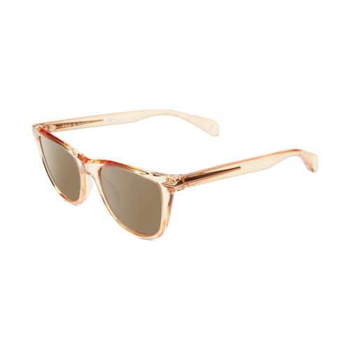 Rag Bone 1051 Womens Polarized Sunglasses in Crystal Peach Orange 53mm 4 Options Amber Brown Polar