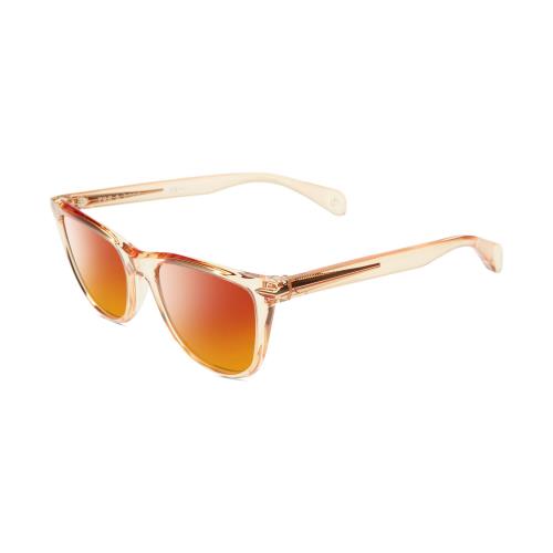 Rag Bone 1051 Womens Polarized Sunglasses in Crystal Peach Orange 53mm 4 Options Red Mirror Polar