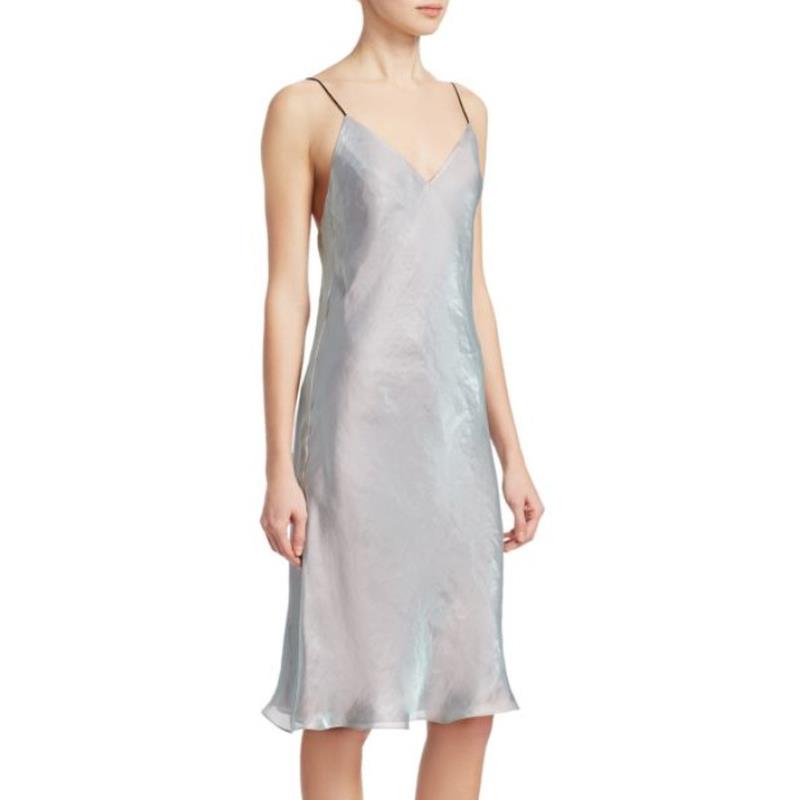 Rag Bone Astrid Slip Dress Silver/blue/pink