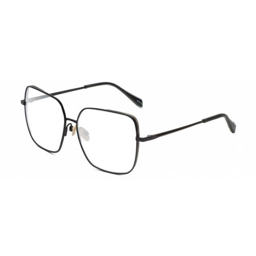 Rag Bone RNB1054/G/S Designer Reading Glasses Shiny Black Gold Clear Crystal Squ - Frame: Multicolor, Lens: Clear