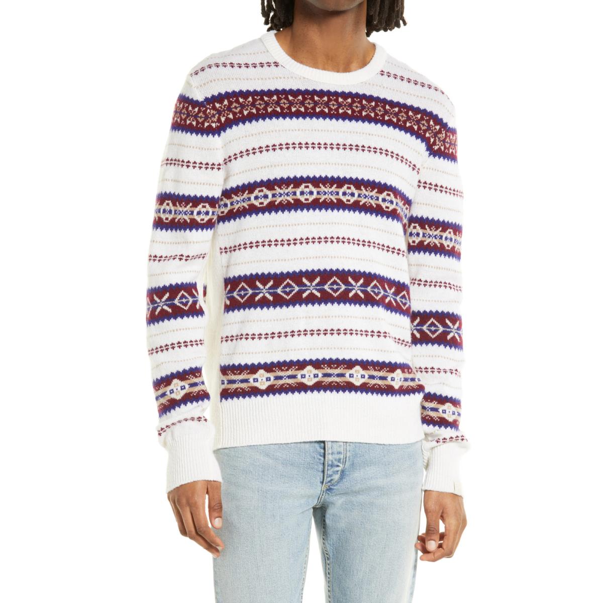 Rag Bone Men`s Wesley Fair Isle Sweater Size Xxl 6C 2113