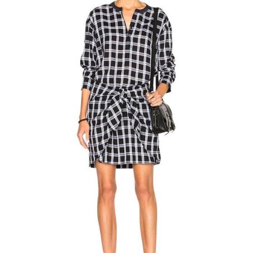 Rag Bone Women`s Tie Short Casual Dress W265C99NUBLK Black/heather Grey S