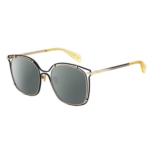 Rag Bone 1023 Women`s Polarized Sunglasses in Gold Black Crystal 56 mm 4 Options Smoke Grey Polar