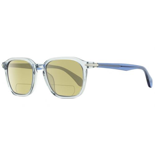 Rag Bone 5034 Parker Unisex Polarized Bifocal Sunglasses Crystal Blue Grey 52 mm Yellow