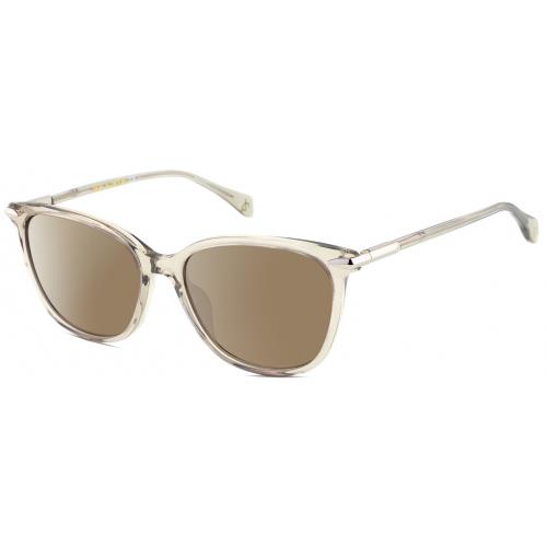 Rag Bone RNB1035/S Women`s Polarized Sunglasses Green Crystal Silver 55mm 4 Opt Amber Brown Polar