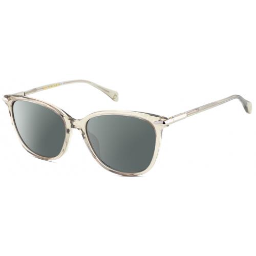 Rag Bone RNB1035/S Women`s Polarized Sunglasses Green Crystal Silver 55mm 4 Opt Smoke Grey Polar