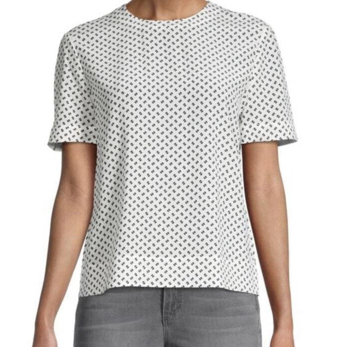 Rag Bone Womens Gia Print Top White Multi Size 2XS