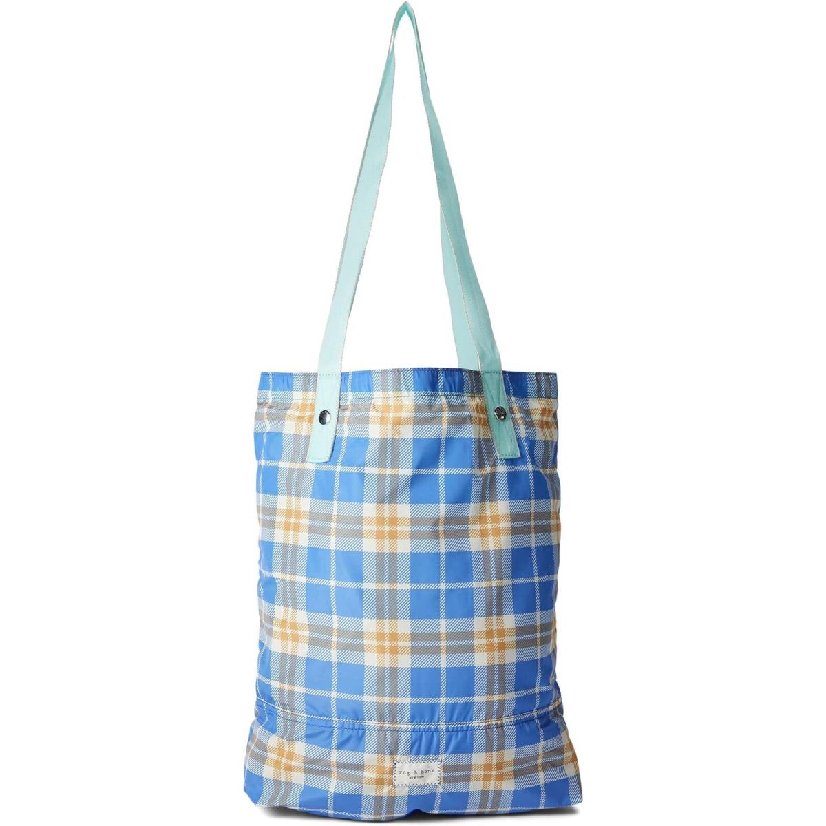 Rag Bone Retro Blue Plaid Addison Carryall Women Totes