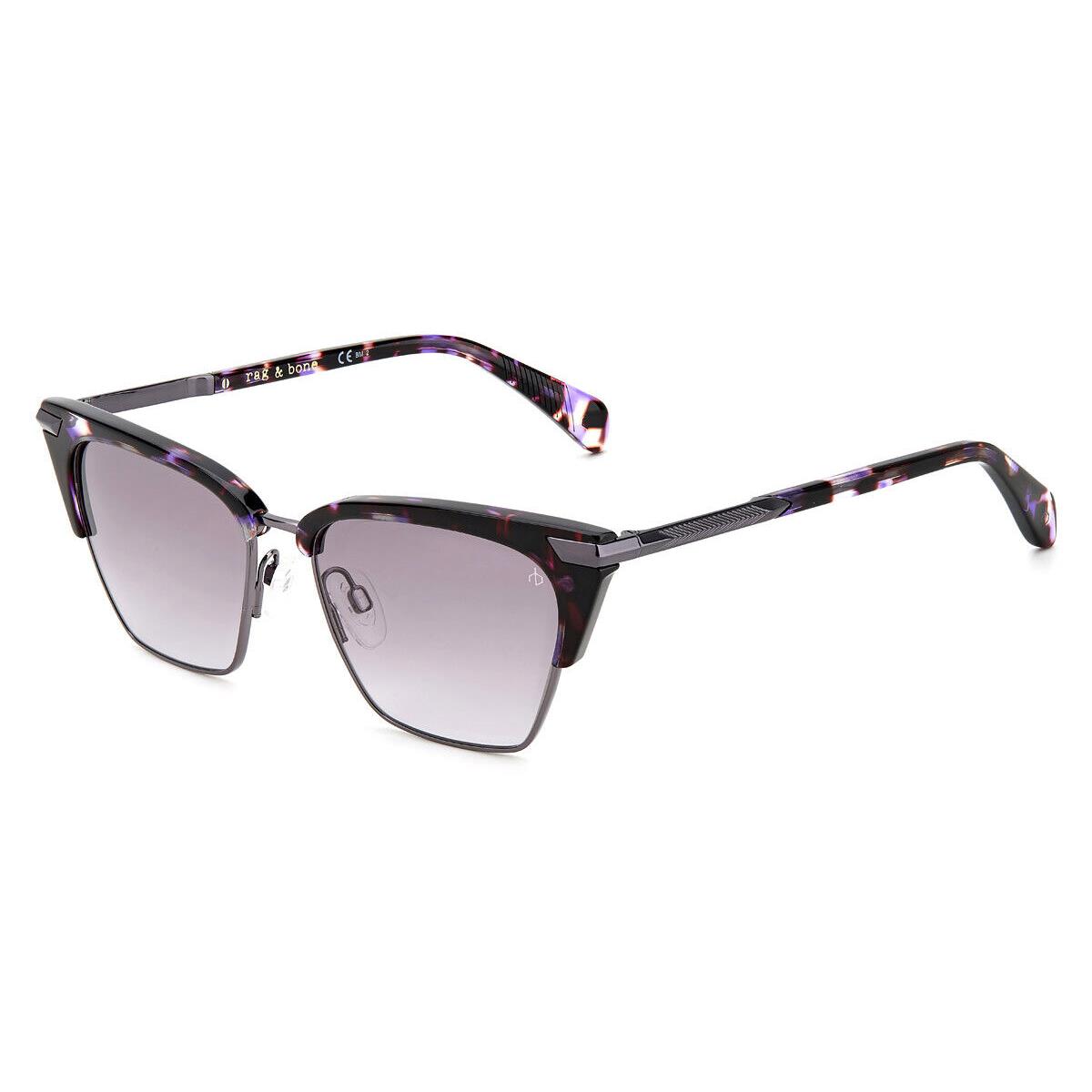 Rag Bone 1053/S Sunglasses Women Violet Havana Cat Eye 53 - Frame: Violet Havana, Lens: Dark Gray Gradient