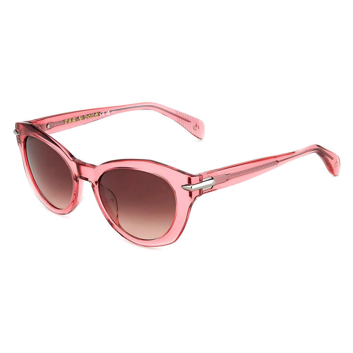 Rag Bone RNB1084/S Sunglasses Women Pink 53mm - Frame: Pink, Lens: Brown Shaded