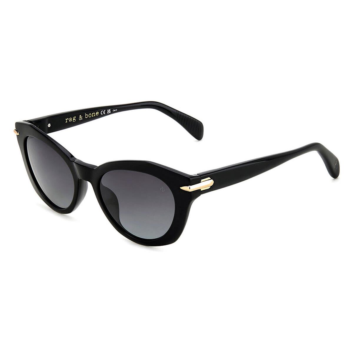 Rag Bone RNB1084/S Sunglasses Women Black 53mm - Frame: Black, Lens: Dark Gray Shaded