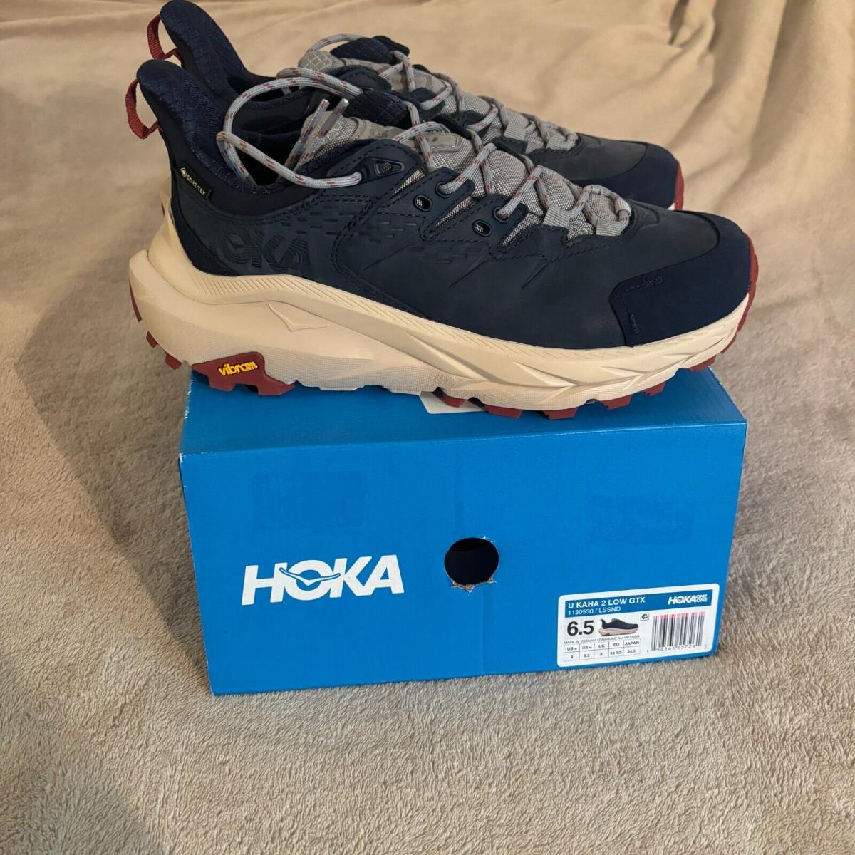 Hoka One One Shoes Womens 8 Blue Kaha 2 Low Gtx Gore-tex Vibram Unisex Mens 6.5 - Blue