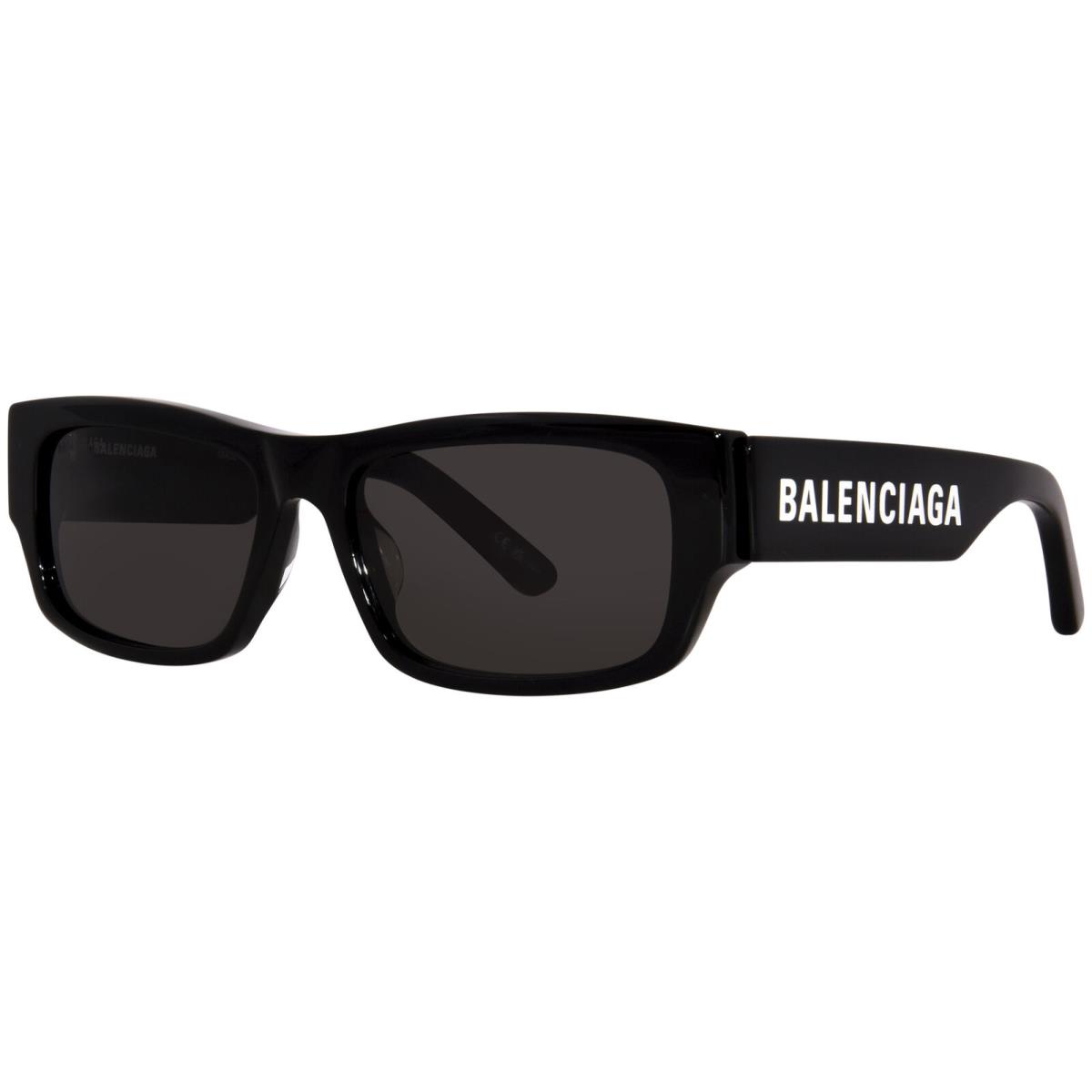 Balenciaga BB0261SA 001 Sunglasses Black/grey Rectangle Shape 57mm