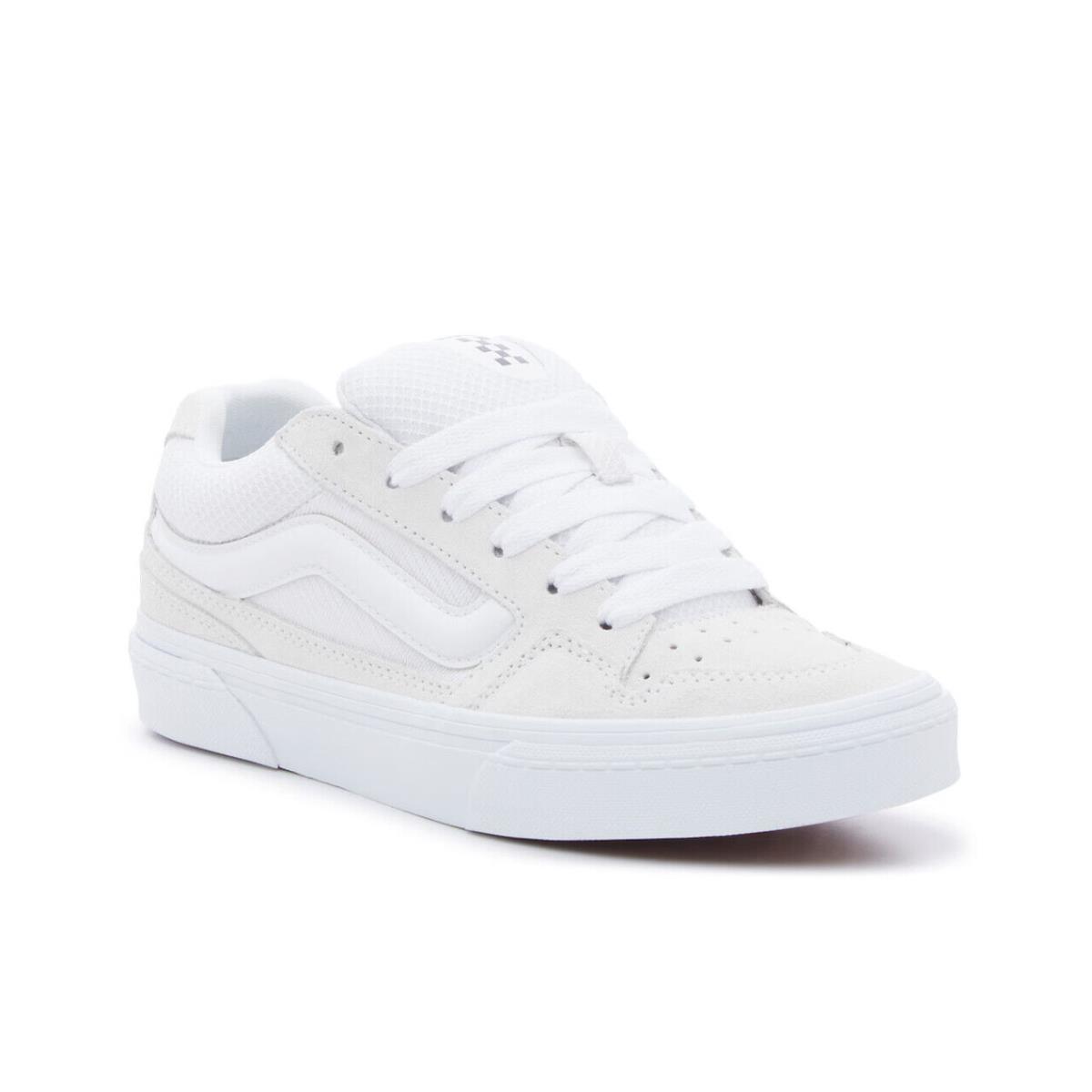 Womens Vans Caldrone White Canvas Sneaker Shoes - White