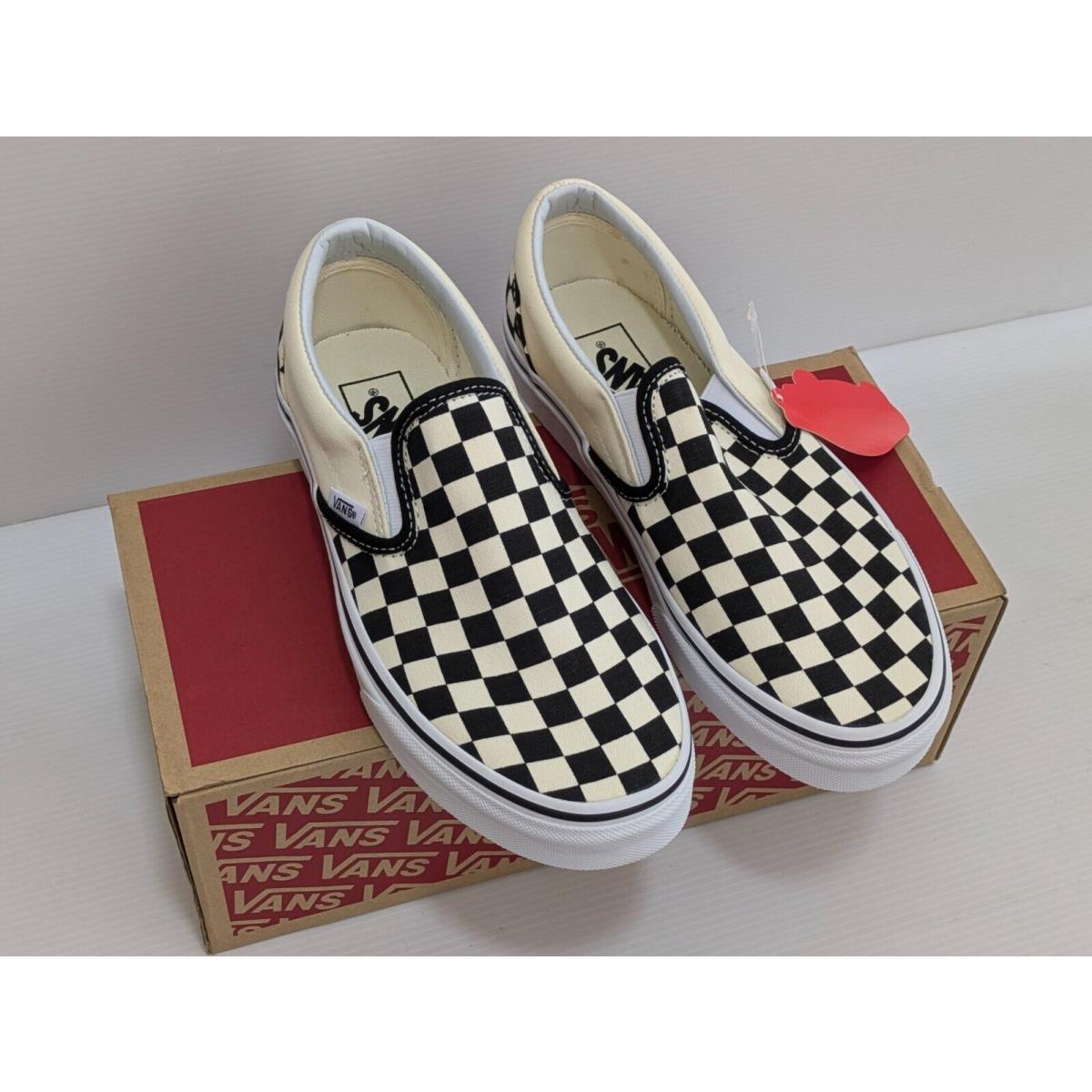 Vans Classic Slip-on Black White Checkerboard Shoes w/ Box