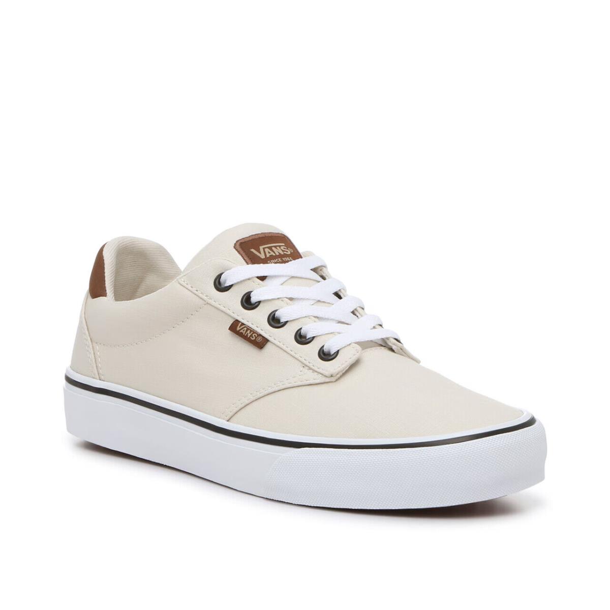 Mens Vans Atwood Deluxe Beige Canvas Sneaker Shoes - Beige