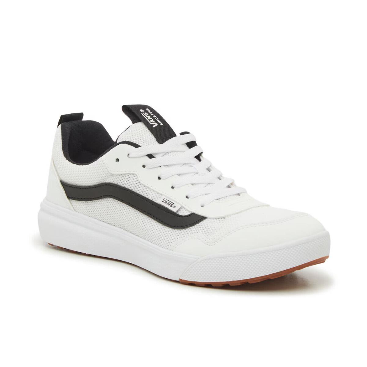 Mens Vans Range Exp White Black Leather Sneaker Shoes