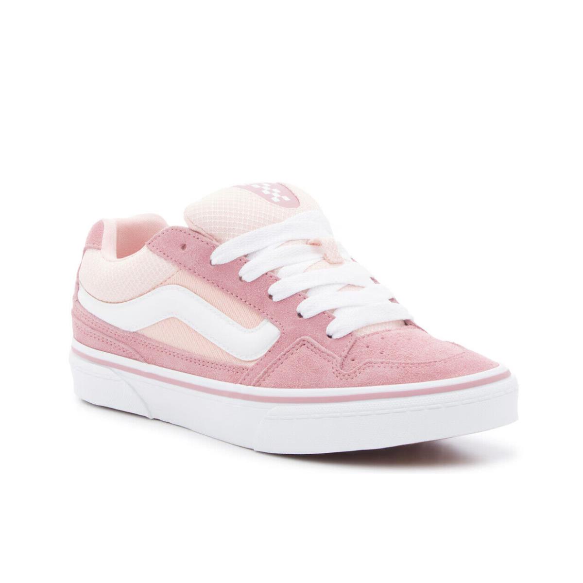 Womens Vans Caldrone Pink Suede Sneaker Shoes - Pink