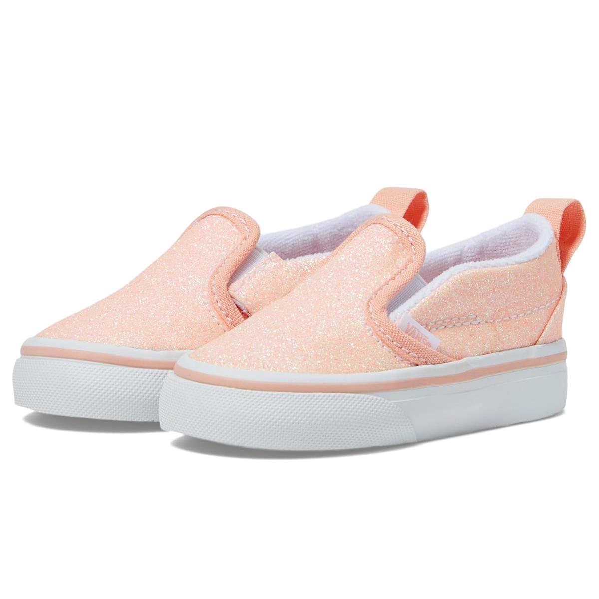 Children Unisex Shoes Vans Kids Slip-on V Infant/toddler Glitter Apricot Nectar