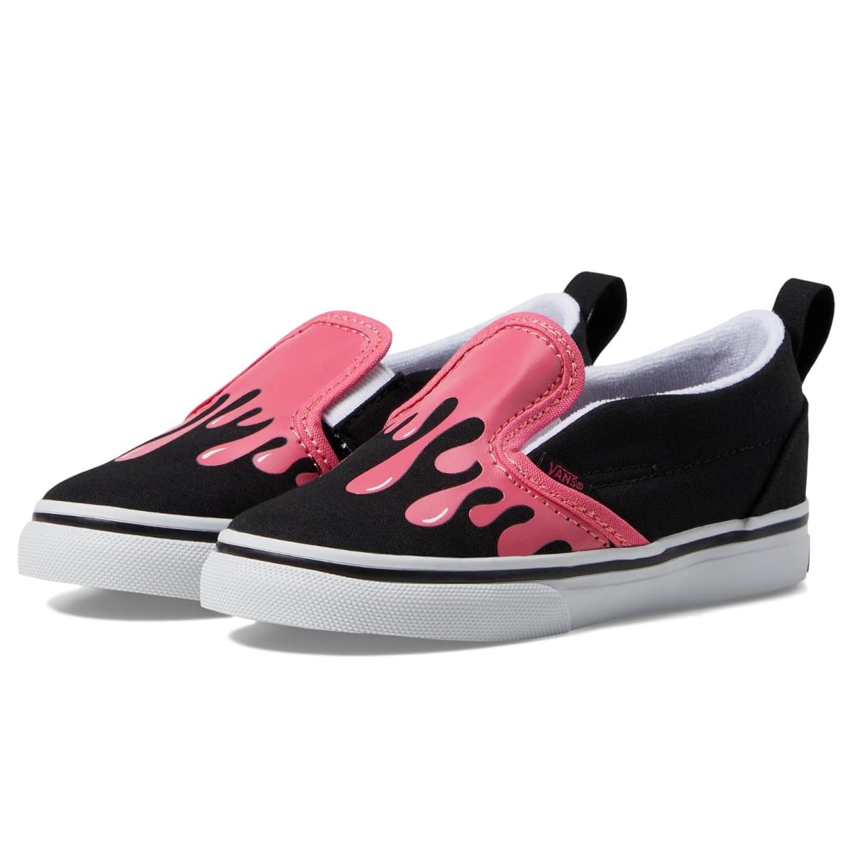 Children Unisex Shoes Vans Kids Slip-on V Infant/toddler Glow Slime Black/Pink