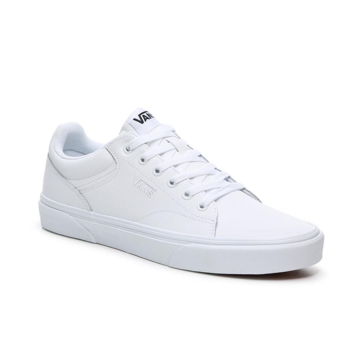 Mens Vans Seldan White Canvas Sneaker Shoes - White