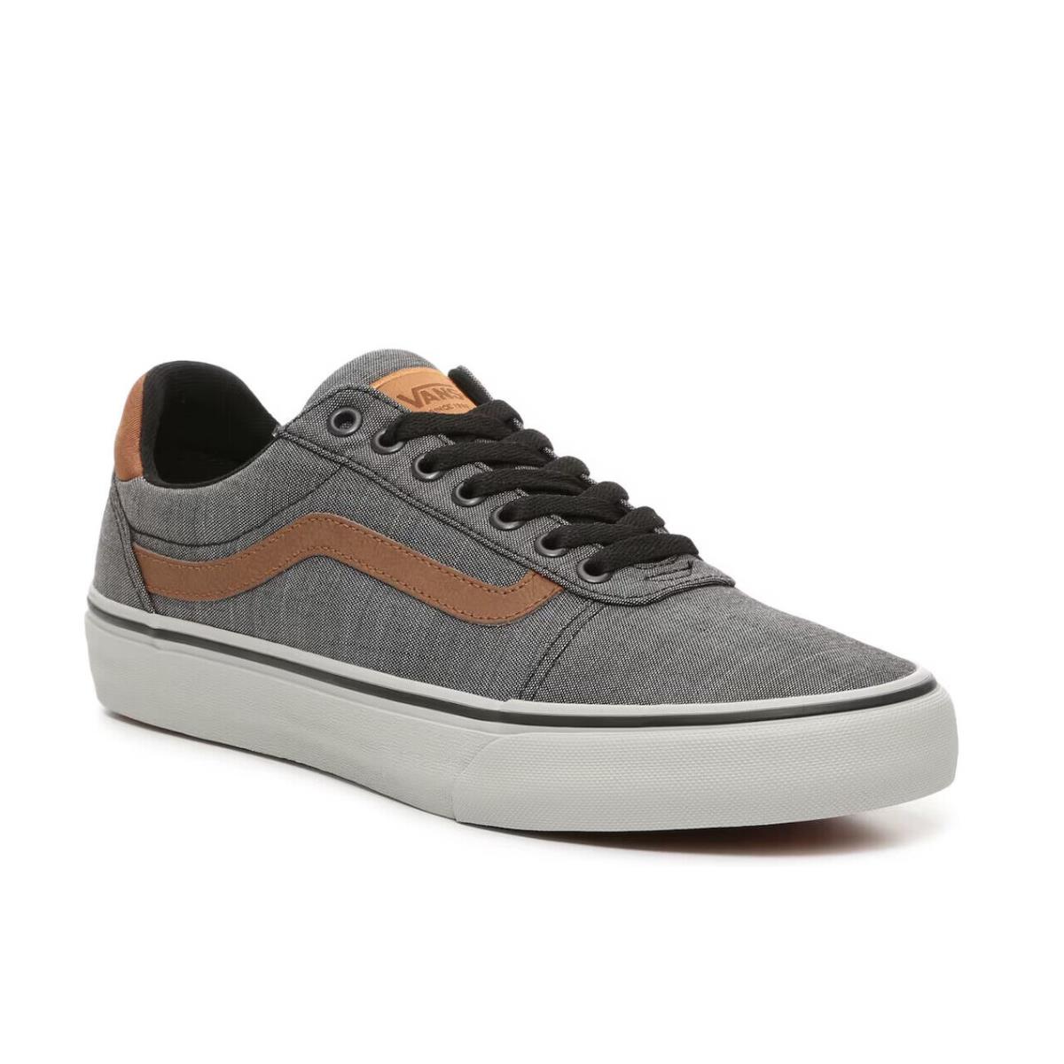 Mens Vans Ward Deluxe Grey Canvas Sneaker Shoes - Gray