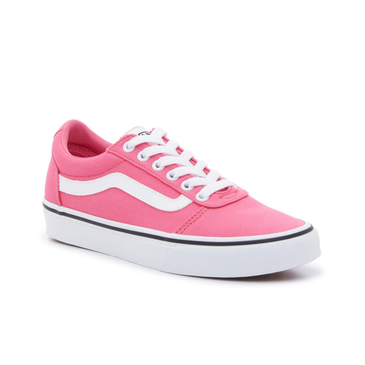 Womens Vans Ward LO Honeysuckle Pink Canvas Sneaker Shoes - Pink