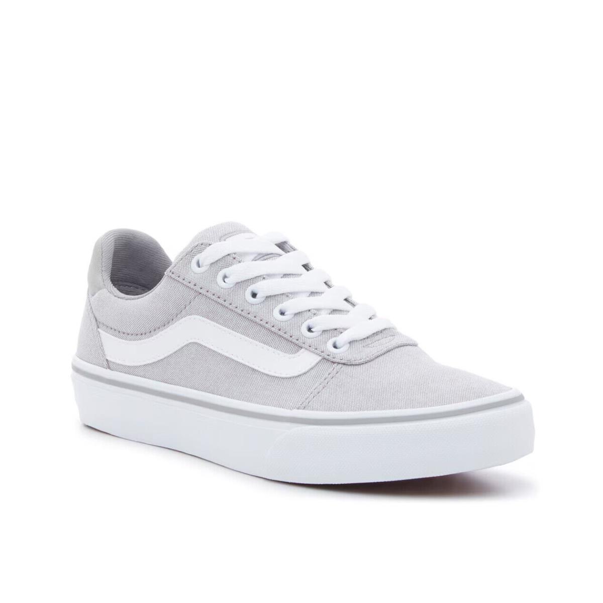 Womens Vans Ward LO Deluxe Grey Canvas Sneaker Shoes - Gray