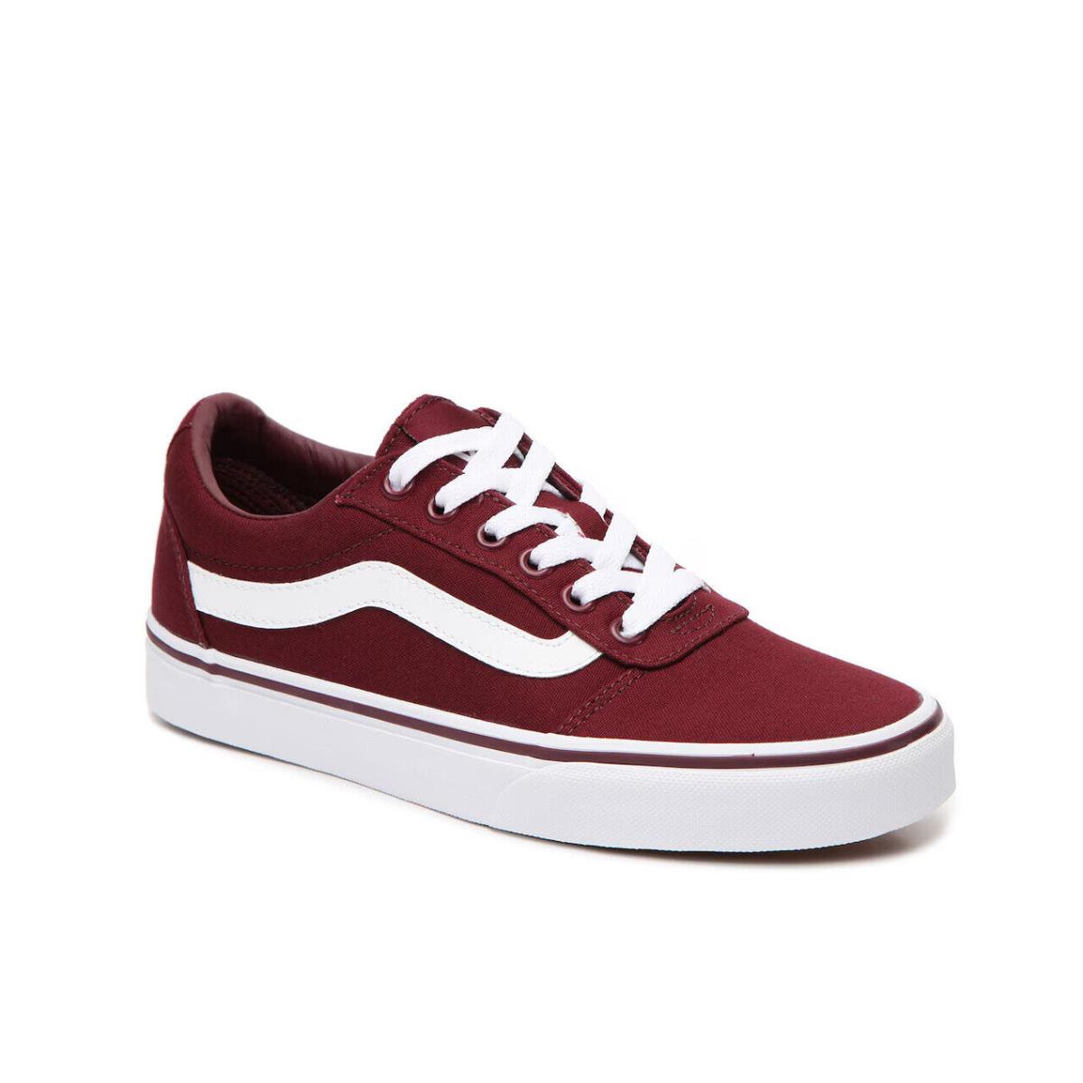 Womens Vans Ward LO Burgundy Canvas Sneaker Shoes